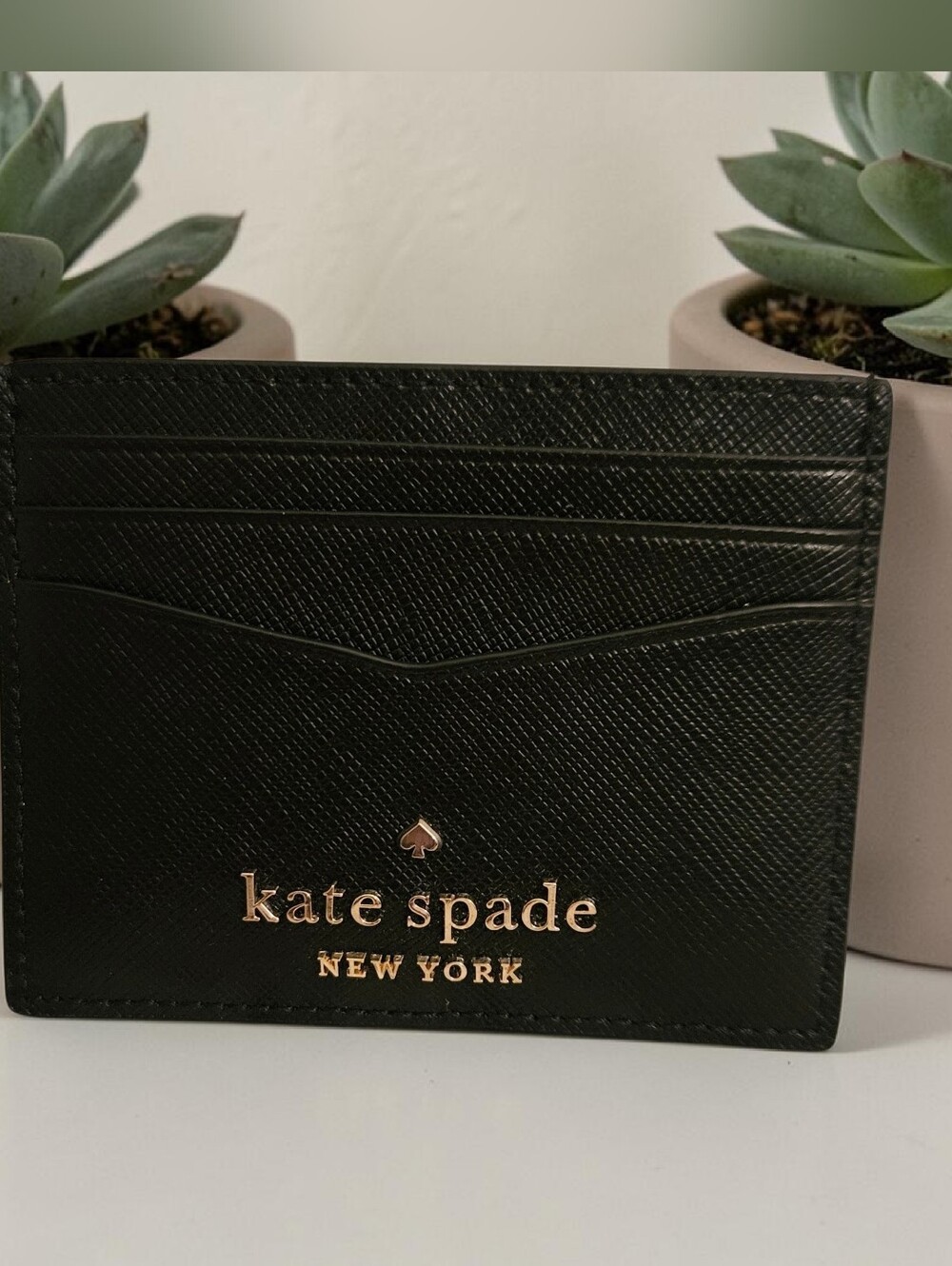 Kate Spade New York Black Leather Card Holder, Great Condition